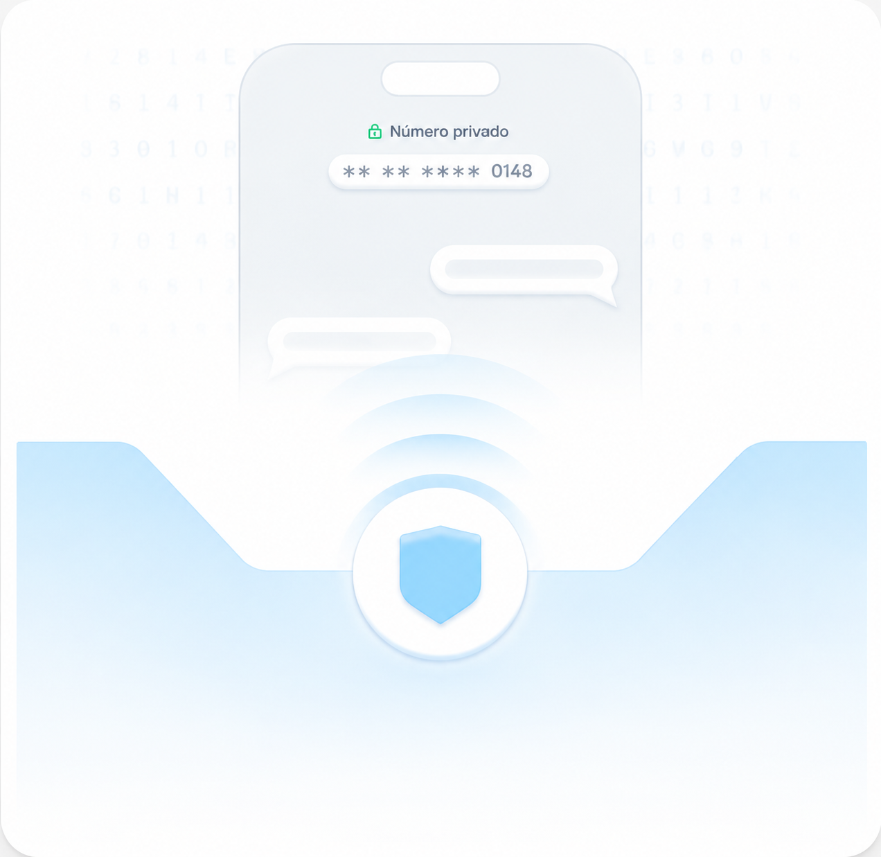 Ilustração de escudo com telemóvel